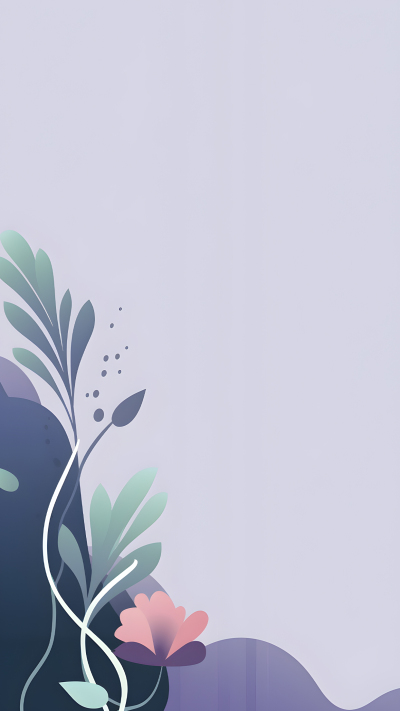 创意绿植紫色小清新背景