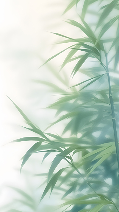 淡雅绿色竹叶唯美背景