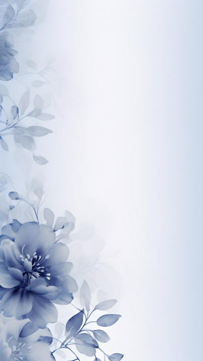 水墨花卉高级感蓝色背景