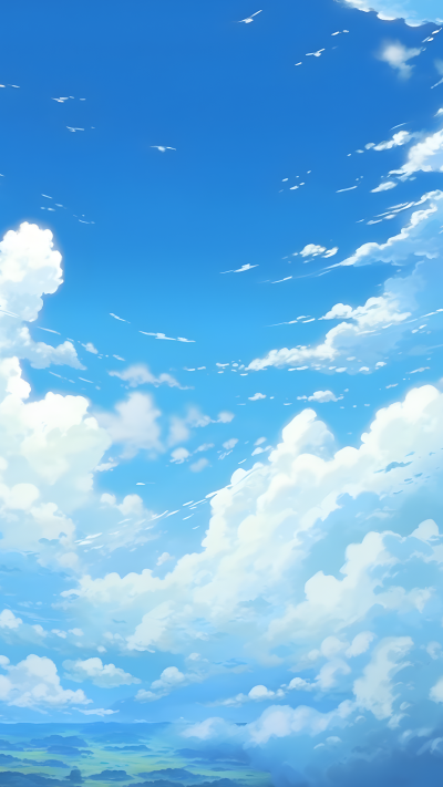 大草原上的蓝天白云风光背景