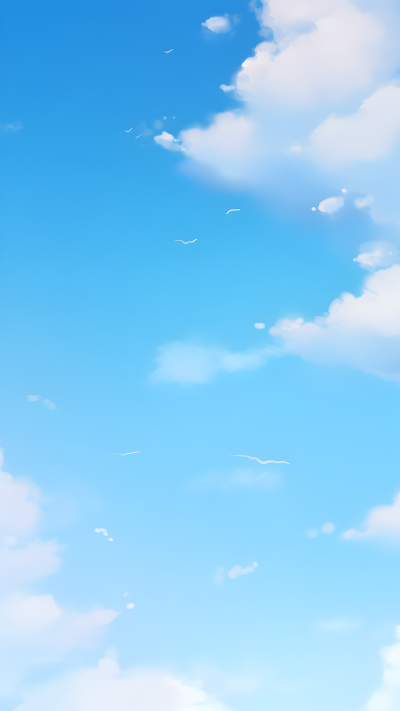 清澈蓝天几朵白云背景