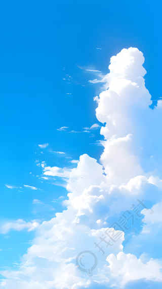 卡通风格蓝天白云创意背景