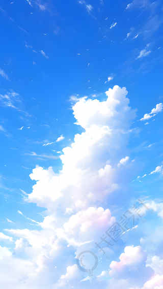 自然风光漫画白云背景