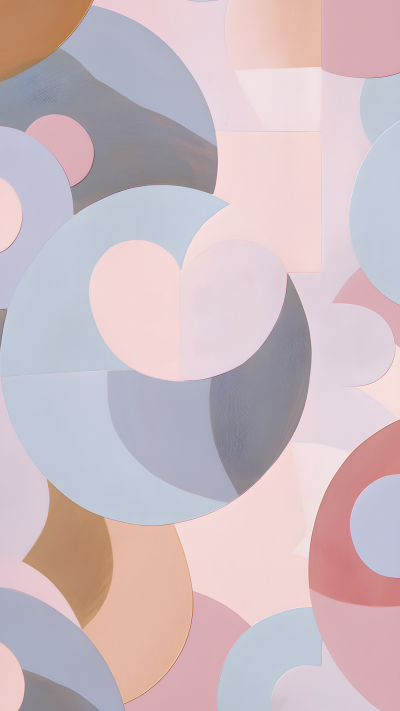 爱心圆形抽象色块背景