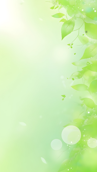 阳光下的绿色叶片背景