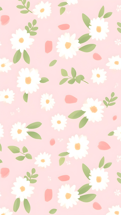 白色小雏菊粉色背景