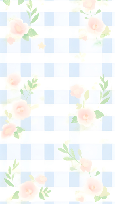淡蓝色格子粉色鲜花背景