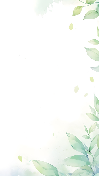 水彩画简约叶片背景