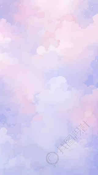 紫色天空粉色云朵创意背景