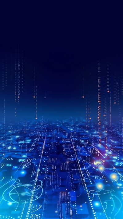 未来科技感蓝色亮点背景图