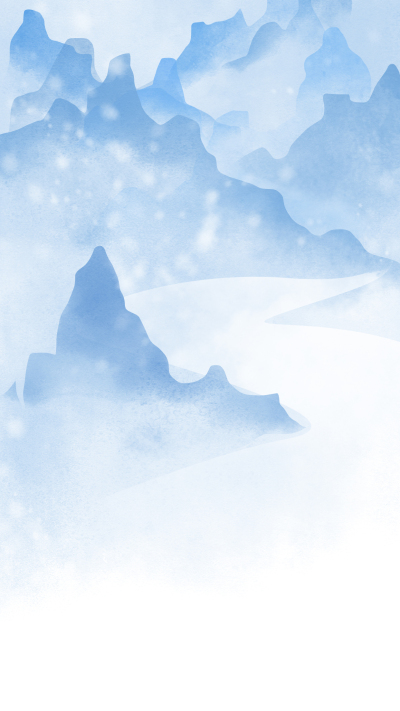 浅蓝色水墨远山雪景背景图