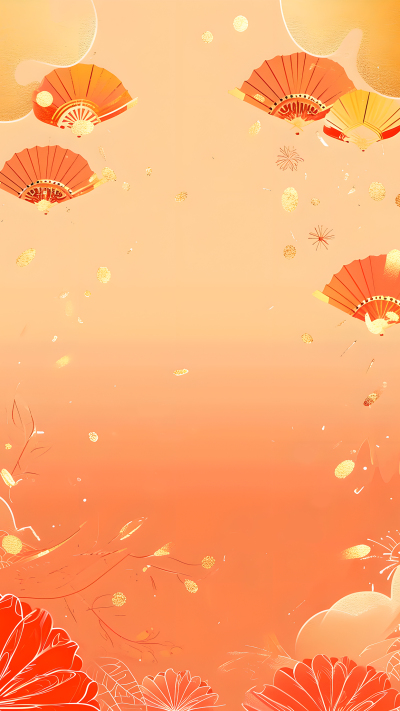 新年国风扇子背景