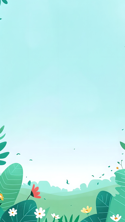 春天简约花草背景