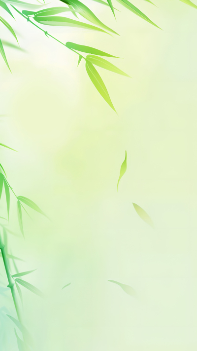 国风竹叶清新背景