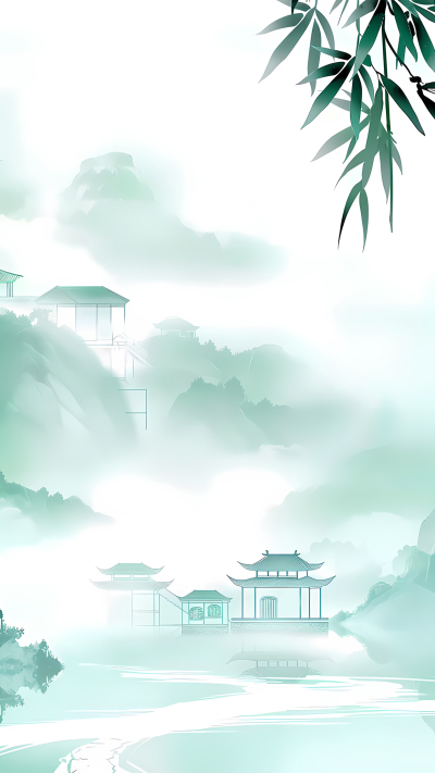 清明水墨山水背景