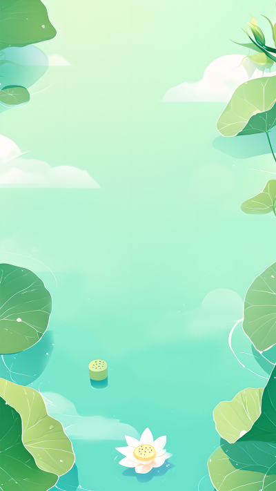 小暑时节荷叶清新背景
