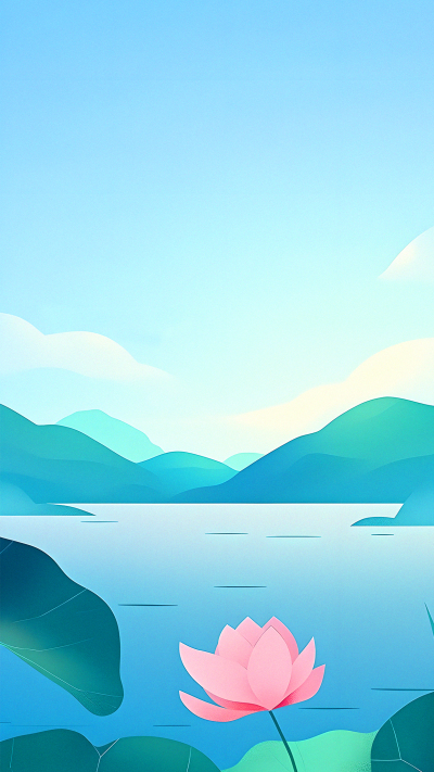 小暑荷花唯美背景