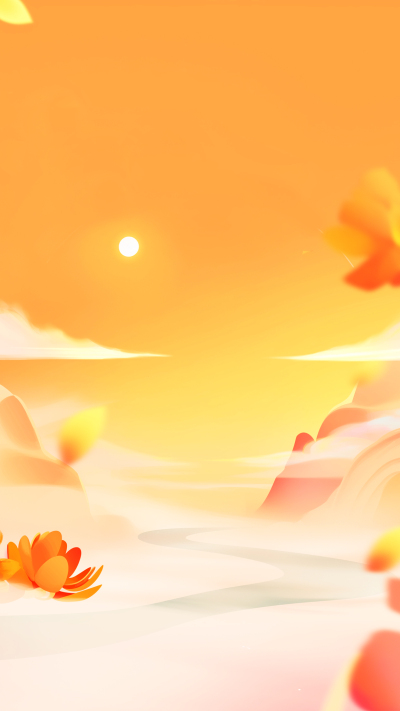 重阳节橙色渐变背景