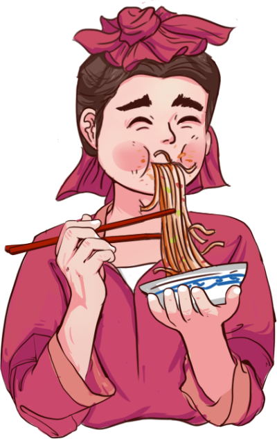 卡通人物/吃面
