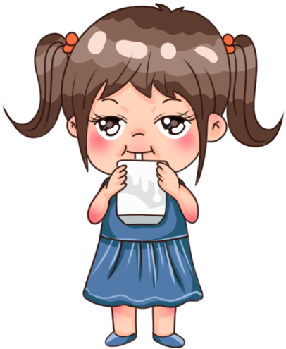 喝奶的小女孩