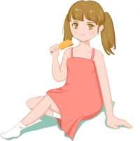 吃冰棍的小女孩