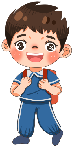 背书包上学的小男孩