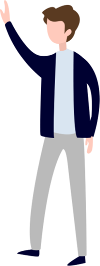 招手/打招呼的男生