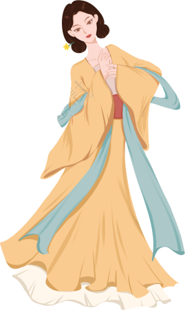 黄色衣服古代美女