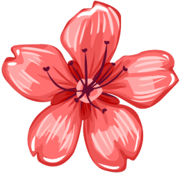 手绘季节红色花朵