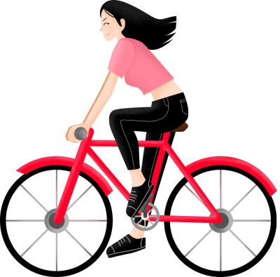 女生骑行/自行车