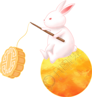 兔子/月饼/中秋节