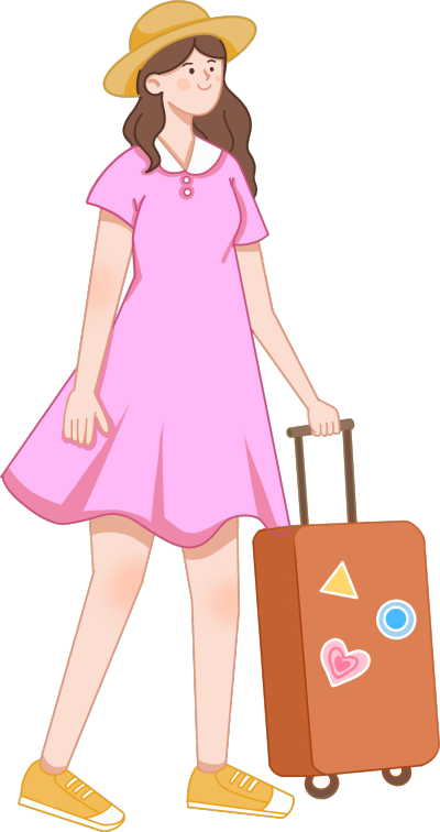 女孩出游