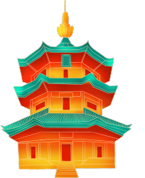 国潮风古塔建筑