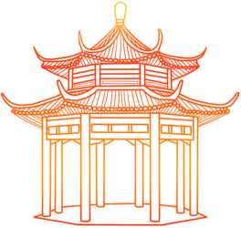 手绘线条建筑