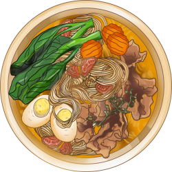 手绘美食插画牛肉面