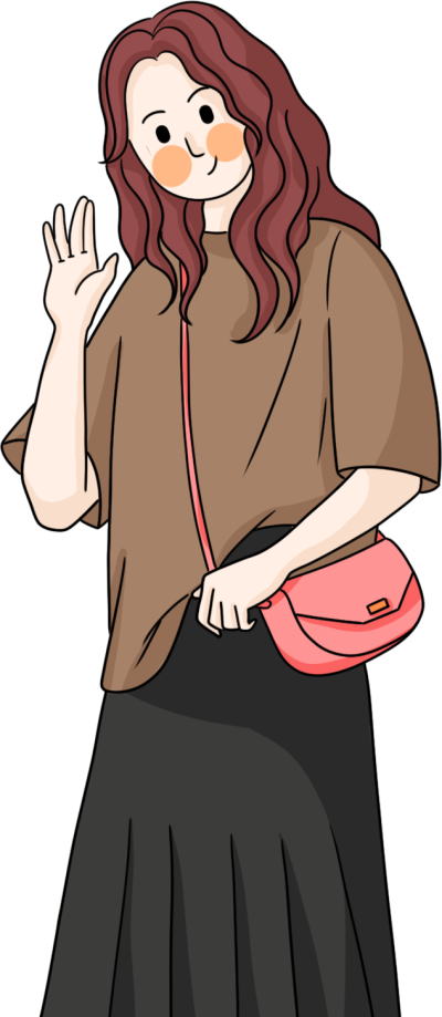 红色卷发女人