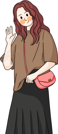 红色卷发女人