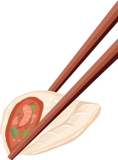筷子夹水饺