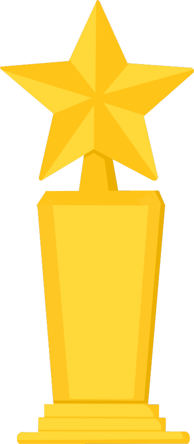 五角星金色奖杯