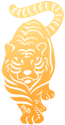 金色渐变剪纸老虎