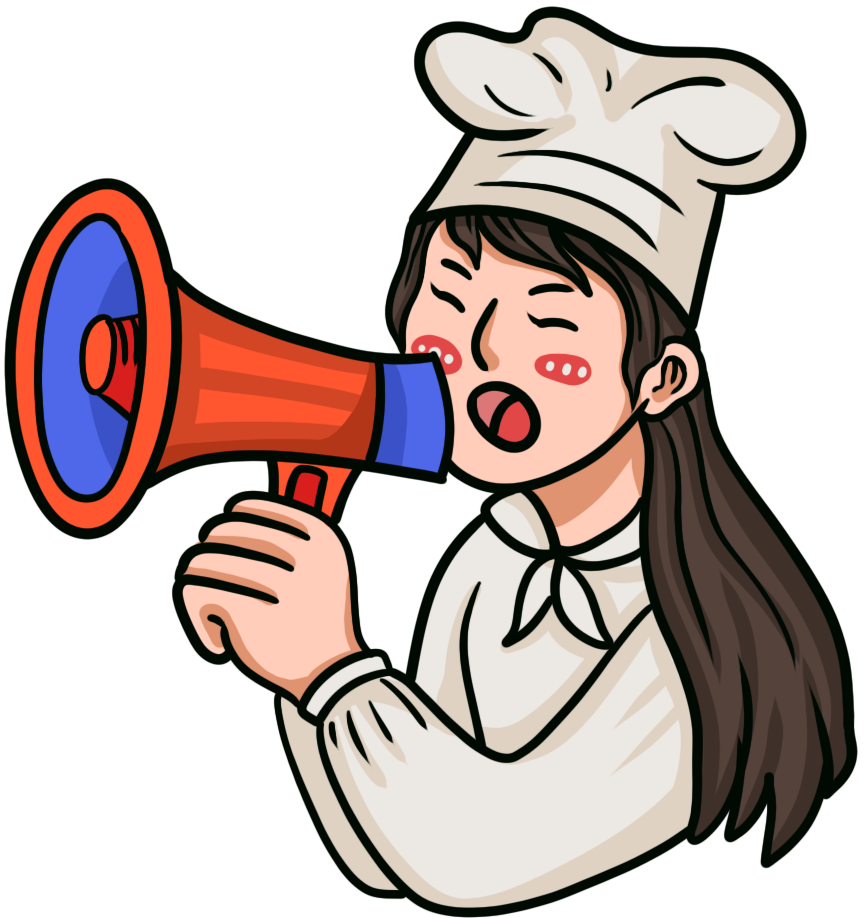 拿喇叭的女厨师
