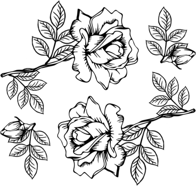 黑白线条花朵底纹