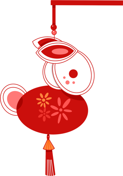 中秋兔子灯笼素材