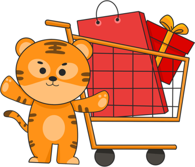 虎年老虎促销购物车