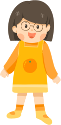 卡通可爱戴眼镜女孩