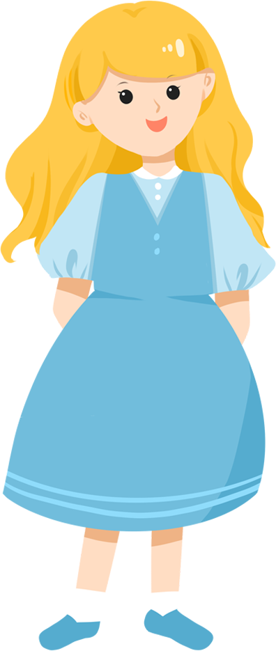 卡通黄头发女孩