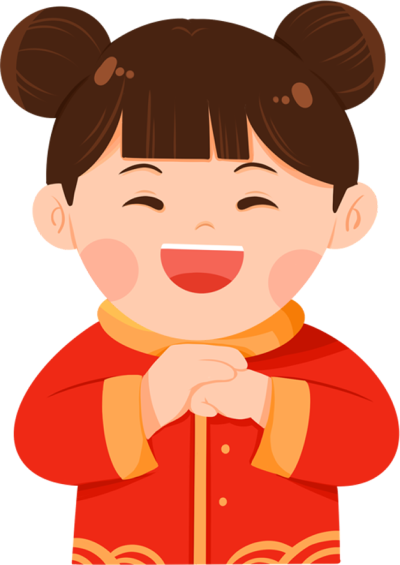 卡通拜年中国娃娃