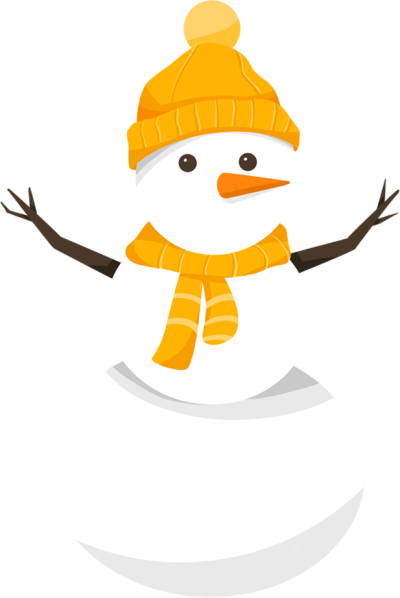 卡通戴帽子雪人