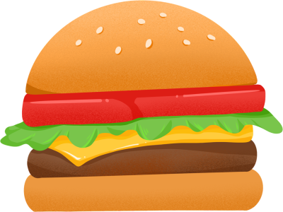 卡通美食汉堡包