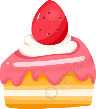 卡通美食草莓蛋糕